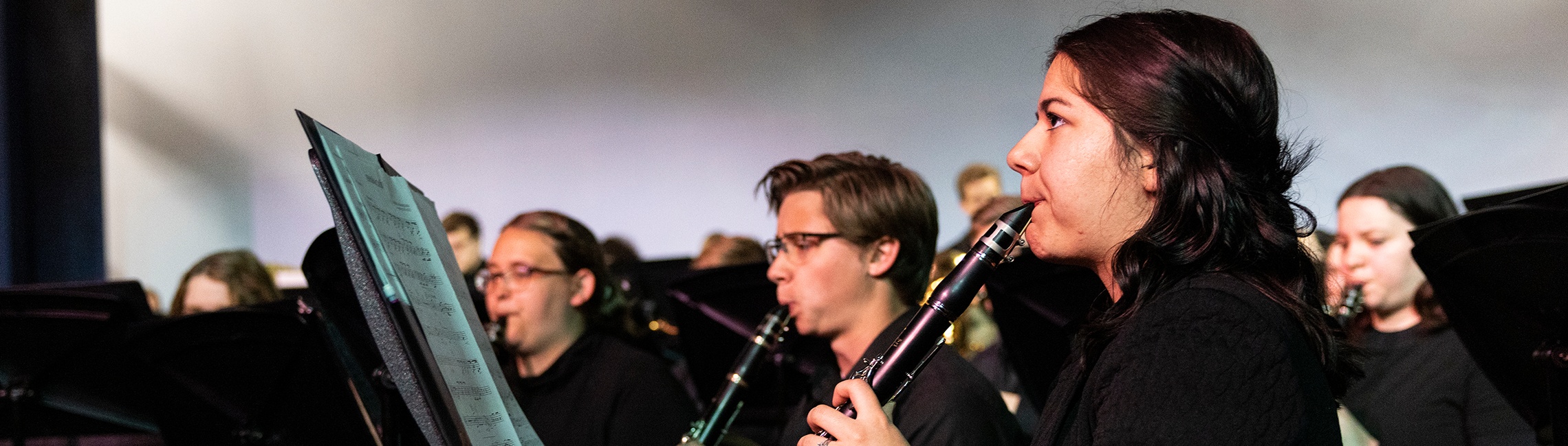 Students playing instruments