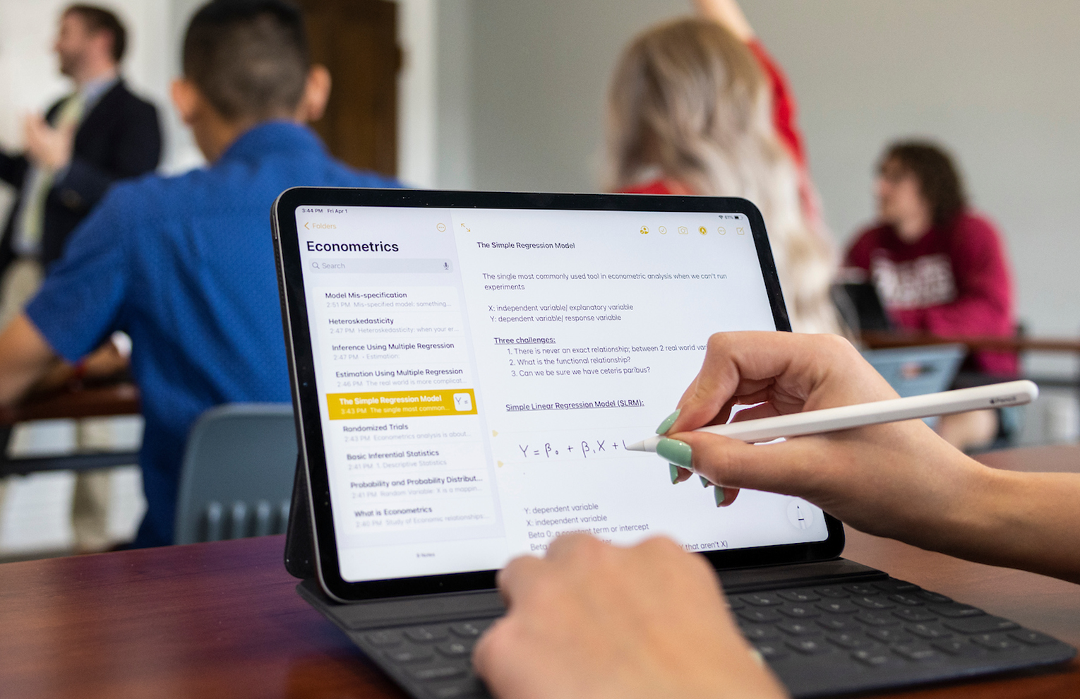 Economics notes on an iPad