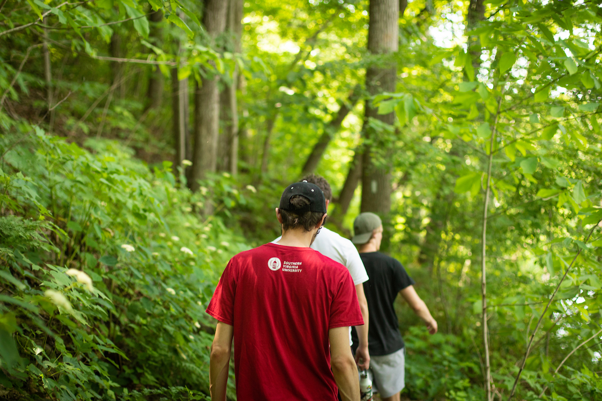 Southern Virginia University students hiking