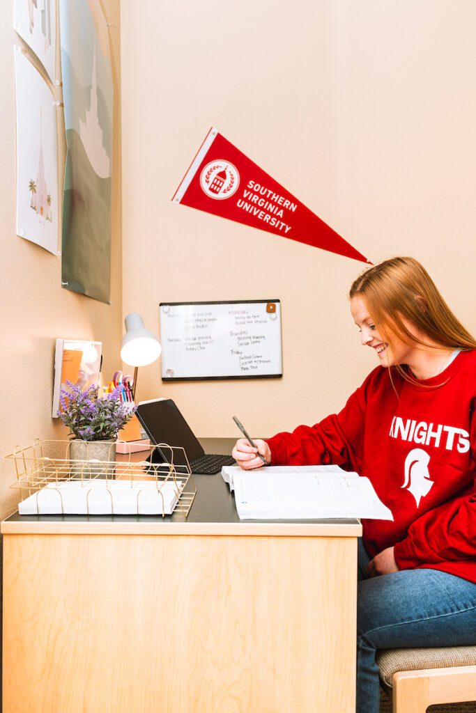 Student doing homework