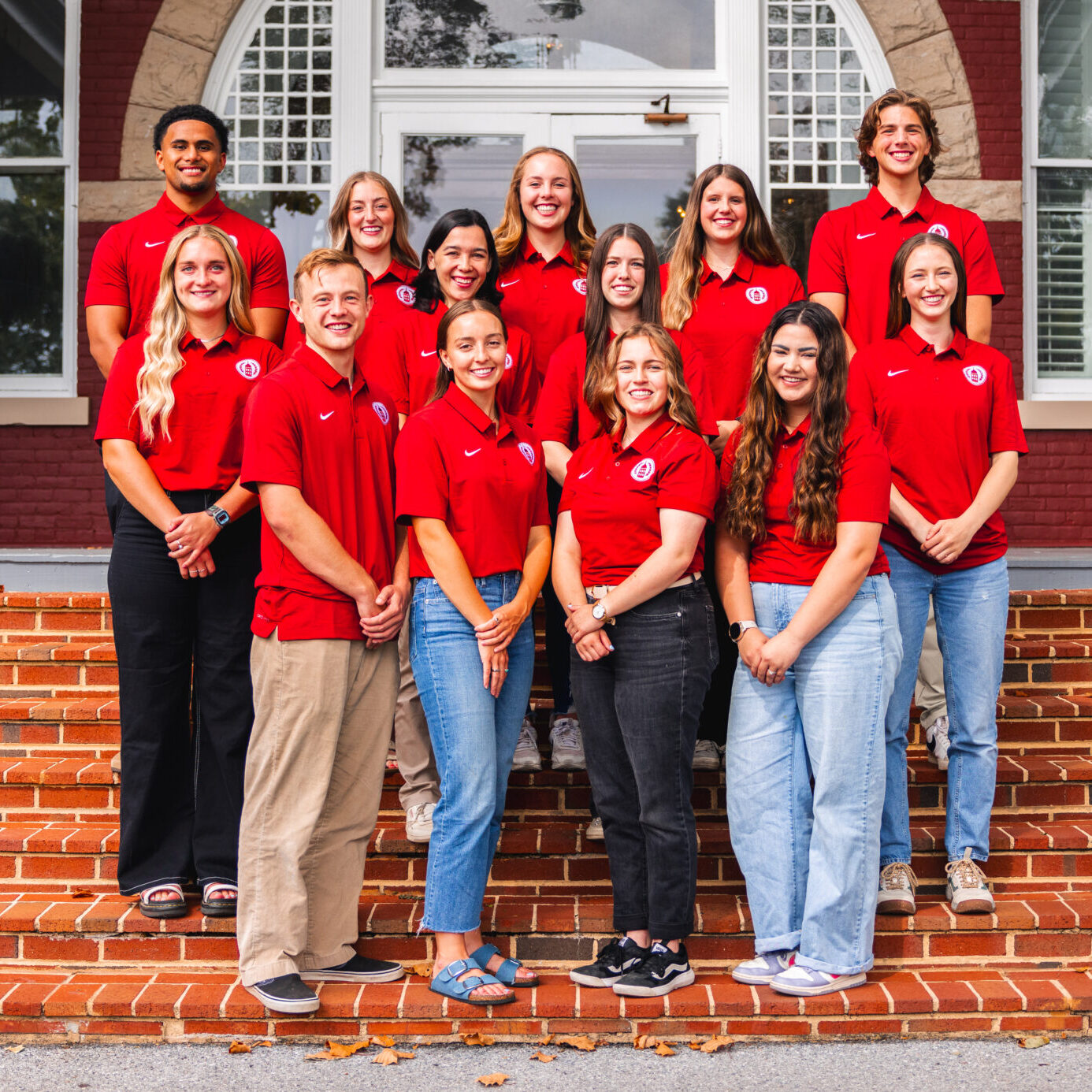Southern Virginia University Student Government Officers on Main Hall Steps